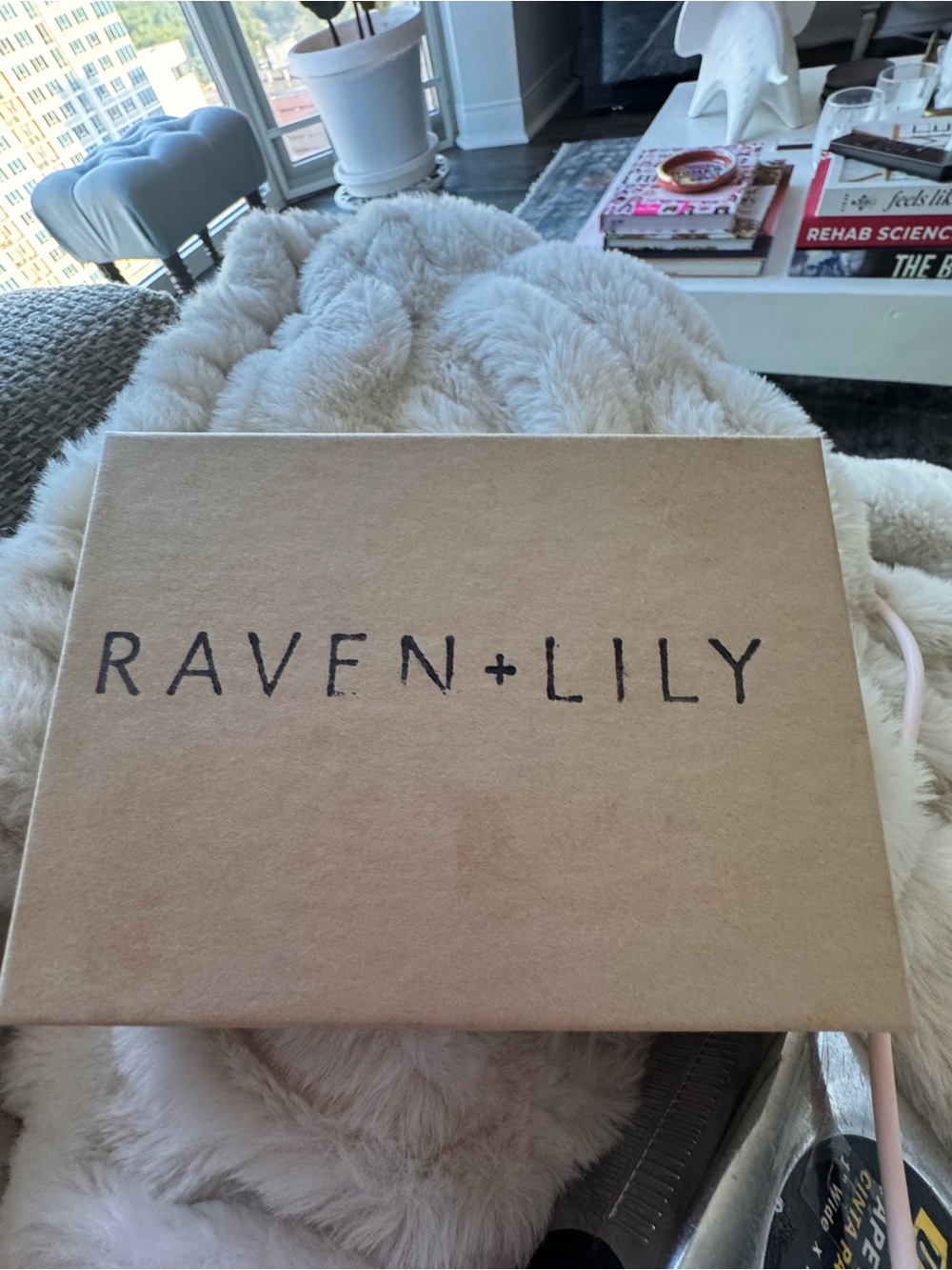 Raven + Lily Tan Box with Black Logo